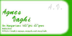 agnes vaghi business card